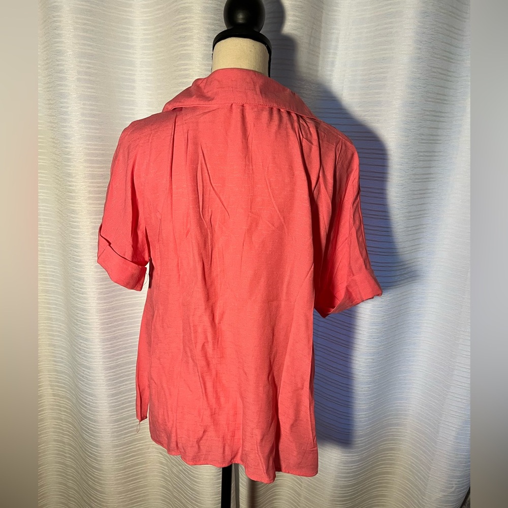 Pink Short-Sleeve Flowy Button Up - Picture 5 of 5